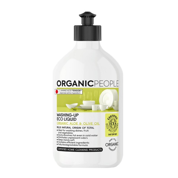 Lavavajillas manual ecológico con aloe y aceite de oliva orgánicos de Organic people
