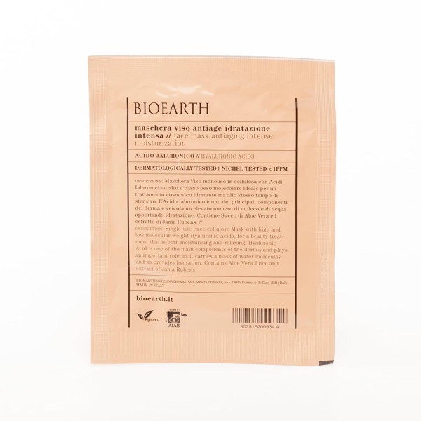 Bioearth anti-edad mascarilla facial hidratacion intensa 15ml